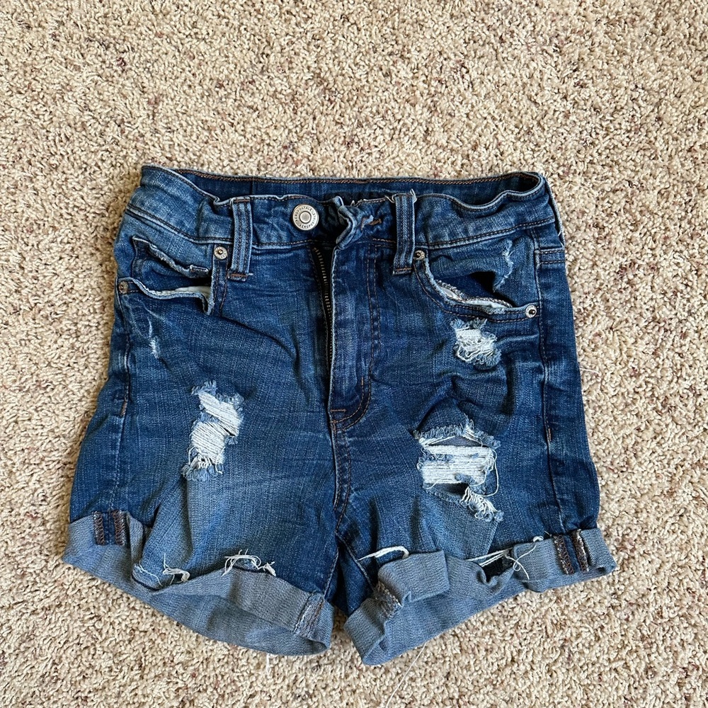 Aero Super High Rise Midi Denim Shorts, Women’s size 00